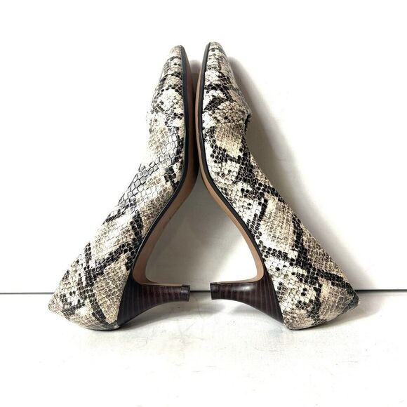 Clarks Collection Slip On Kitten Heels Leather Snake Skin Print Pump Women's 7 M - Picture 6 of 12